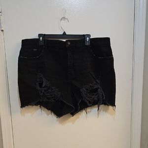 Good American Sz 18 Black Distressed Women Shorts